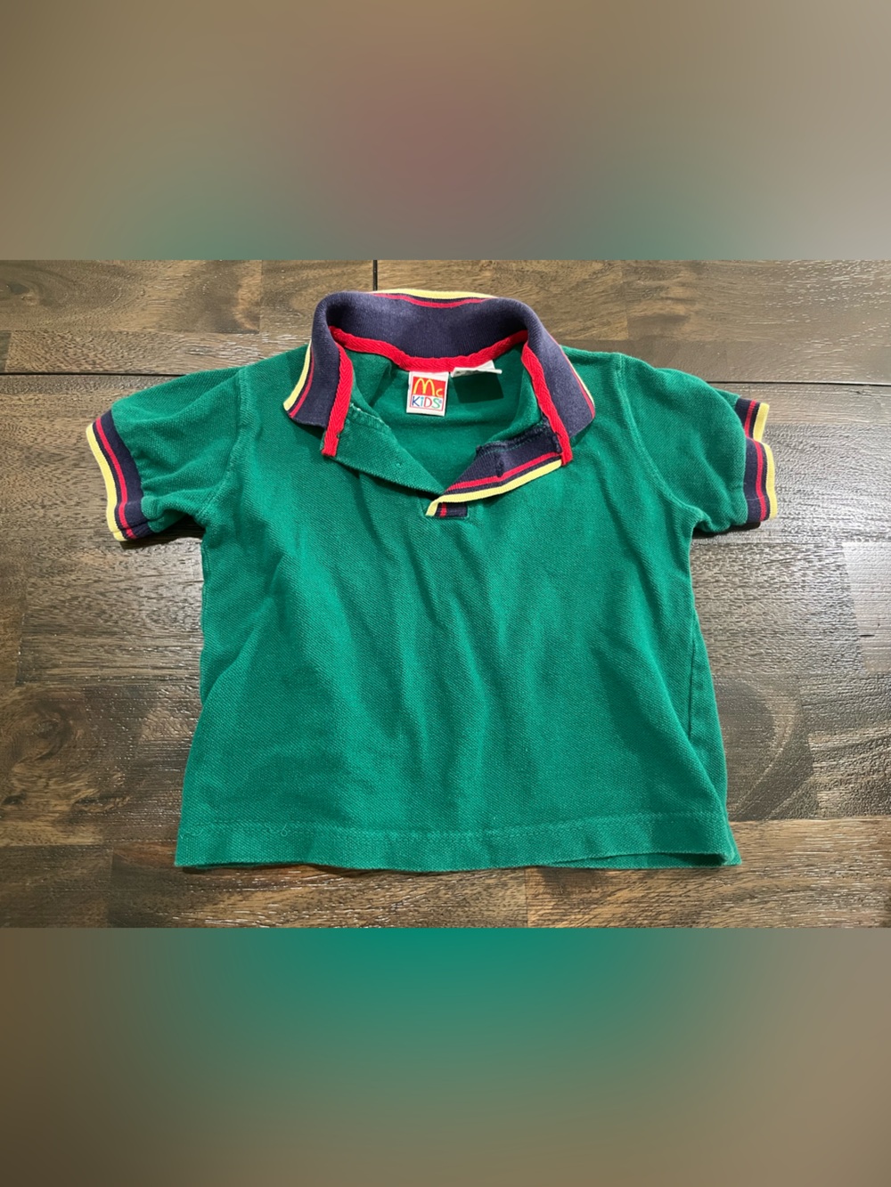 McKids 90s Vintage Classic 90s Color Scheme Green Polo Shirt Contrast Trim 2T